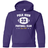 Sweatshirts Purple / YS Polk High Football Youth Hoodie