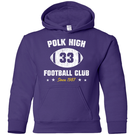 Sweatshirts Purple / YS Polk High Football Youth Hoodie