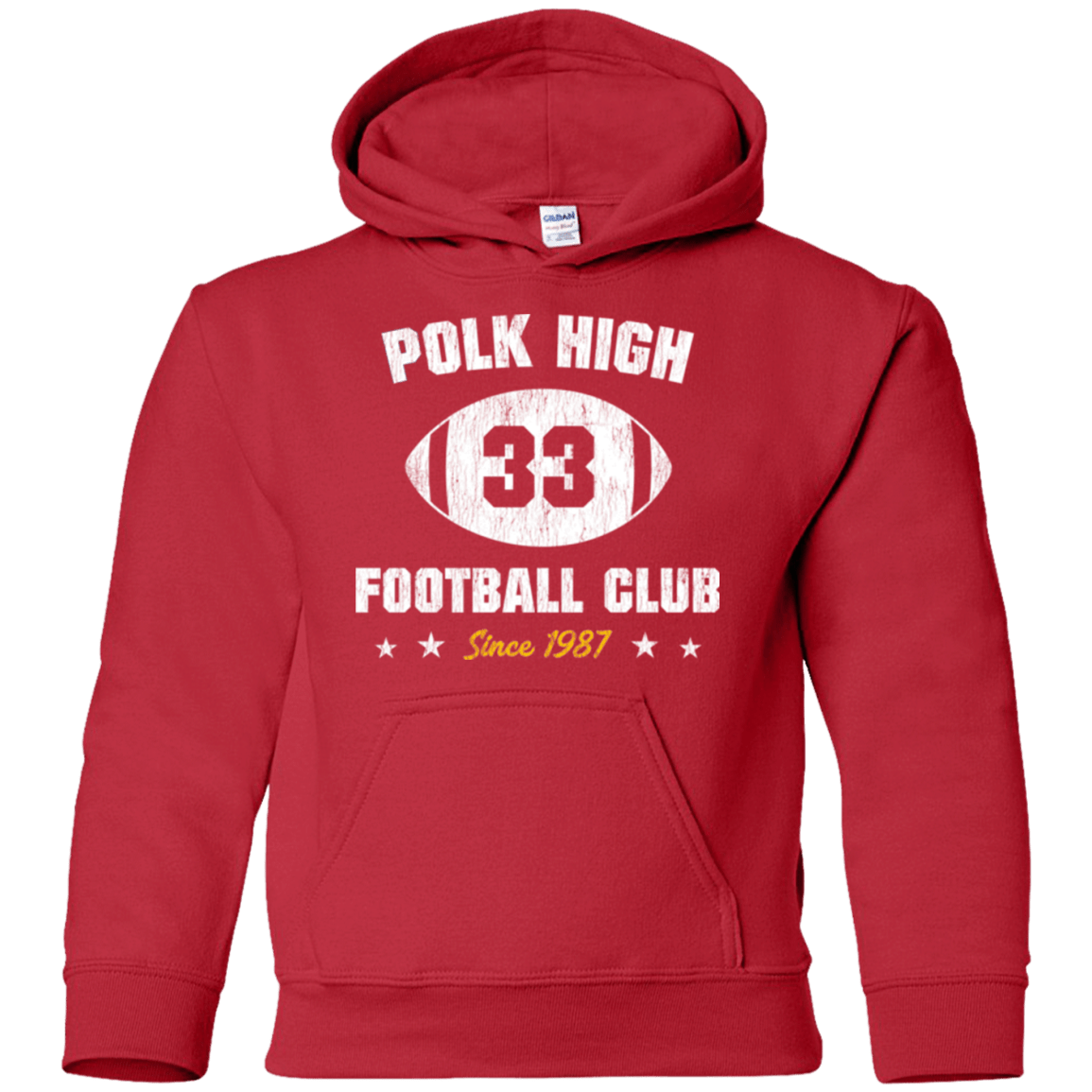 Sweatshirts Red / YS Polk High Football Youth Hoodie