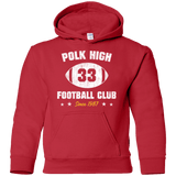 Sweatshirts Red / YS Polk High Football Youth Hoodie