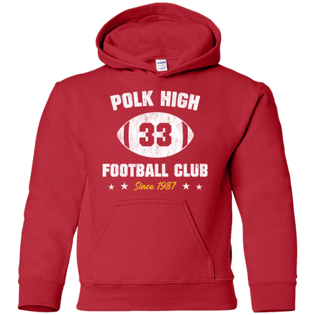 Sweatshirts Red / YS Polk High Football Youth Hoodie