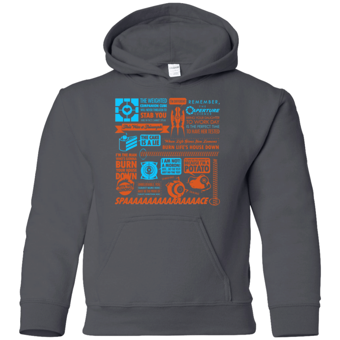 Sweatshirts Charcoal / YS Portal Quotes Youth Hoodie