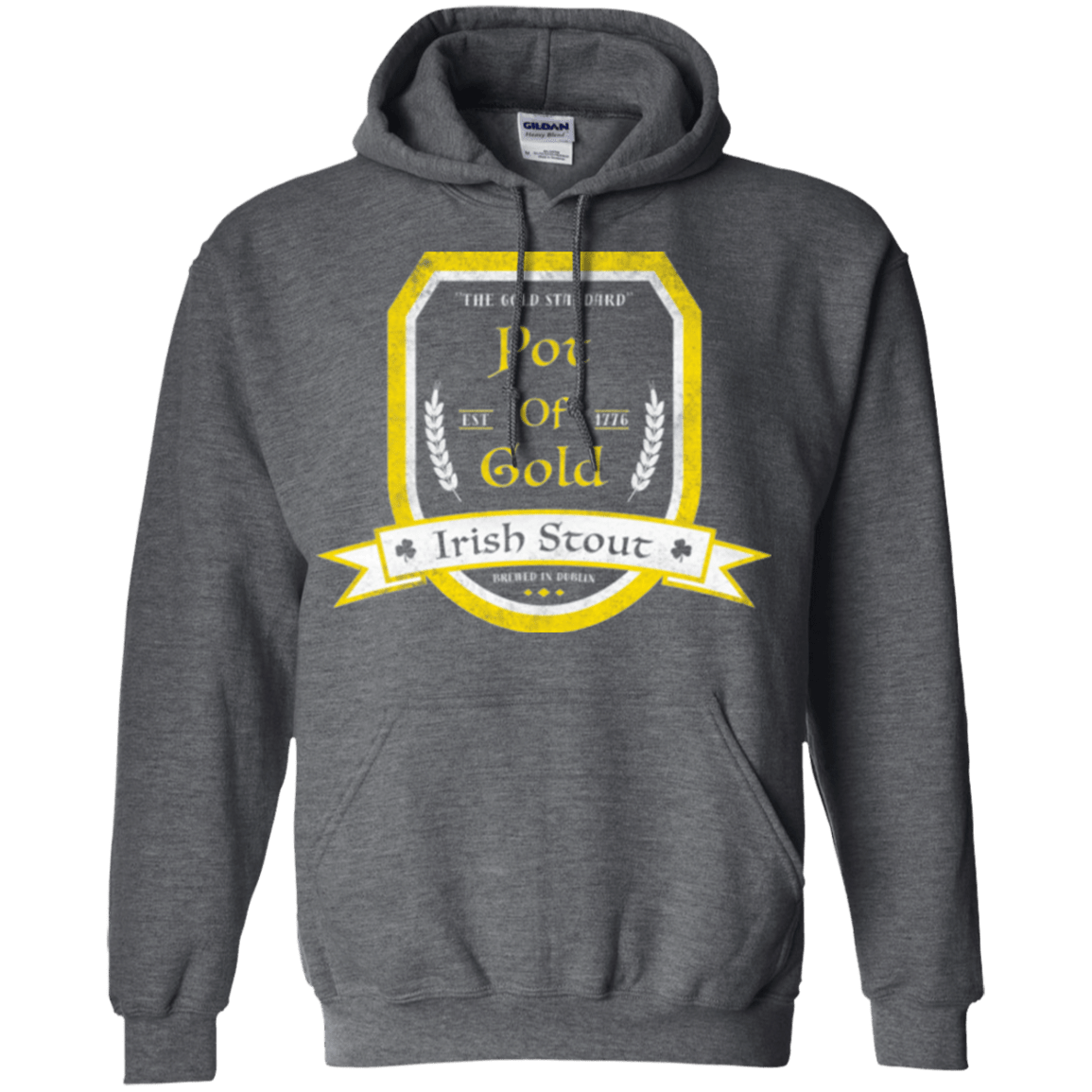 Sweatshirts Dark Heather / Small Pot of Gold Irish Stout Pullover Hoodie