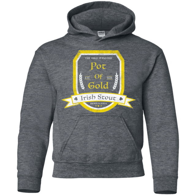 Sweatshirts Dark Heather / YS Pot of Gold Irish Stout Youth Hoodie