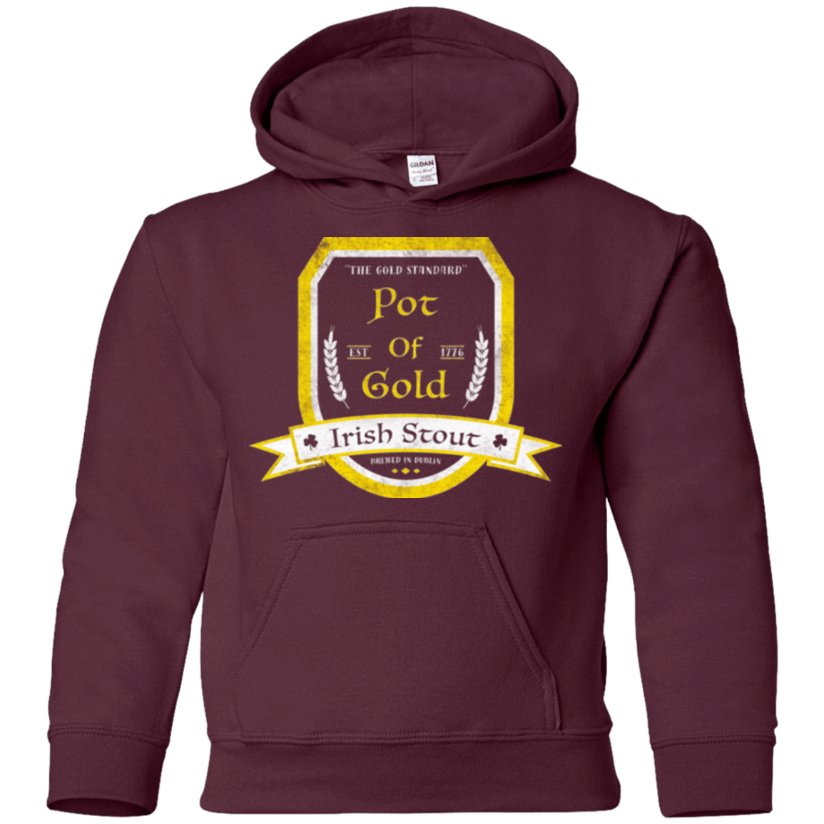 Sweatshirts Maroon / YS Pot of Gold Irish Stout Youth Hoodie