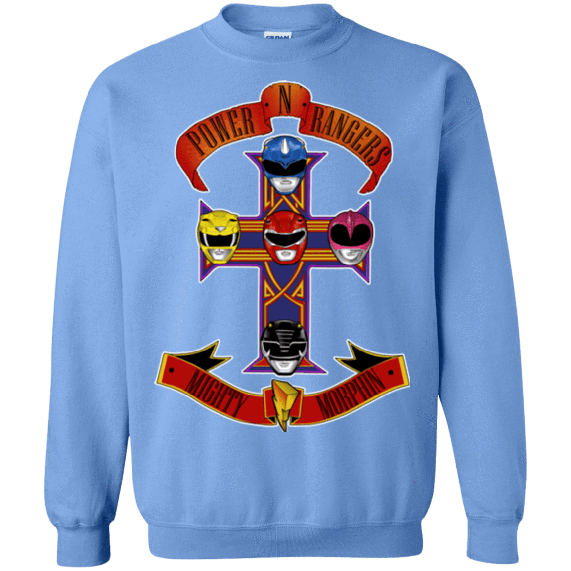 Sweatshirts Carolina Blue / Small Power N Rangers Crewneck Sweatshirt
