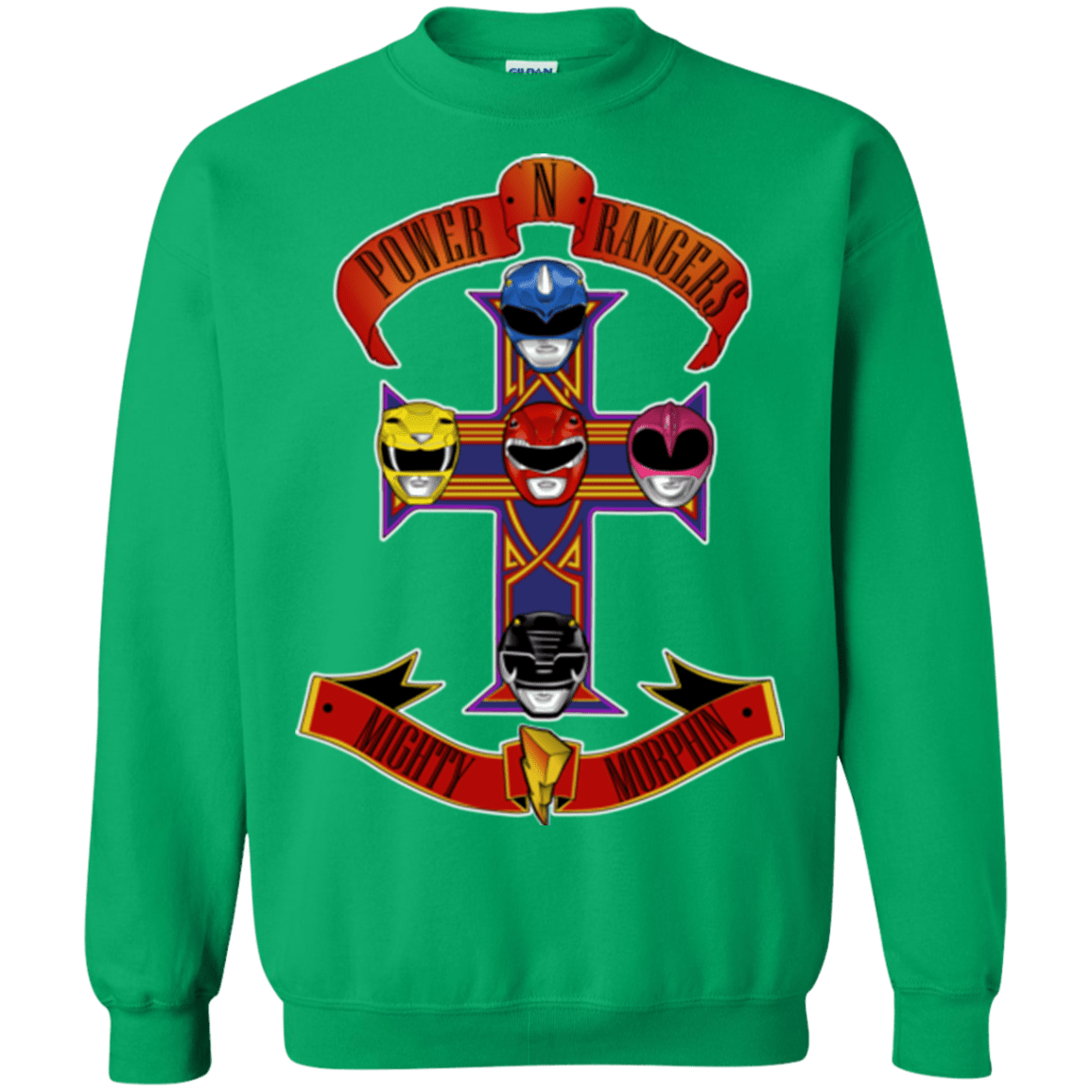 Sweatshirts Irish Green / Small Power N Rangers Crewneck Sweatshirt