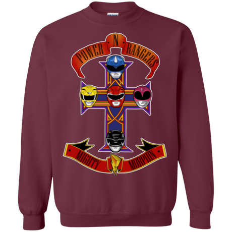 Sweatshirts Maroon / Small Power N Rangers Crewneck Sweatshirt