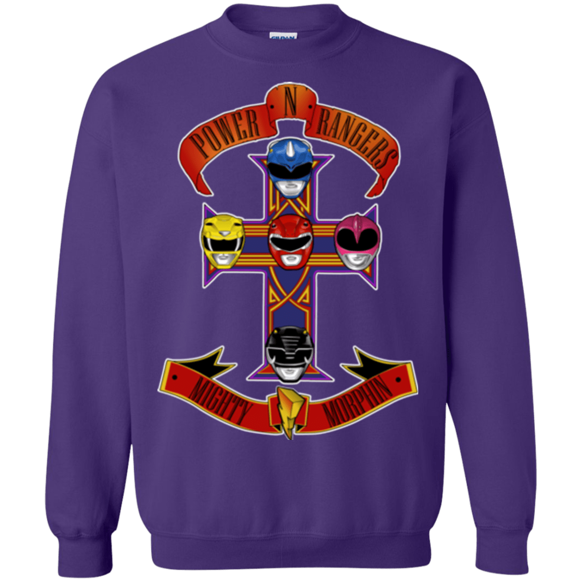 Sweatshirts Purple / Small Power N Rangers Crewneck Sweatshirt