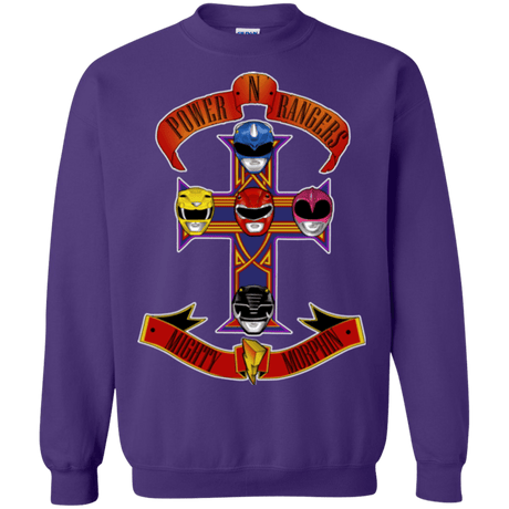 Sweatshirts Purple / Small Power N Rangers Crewneck Sweatshirt
