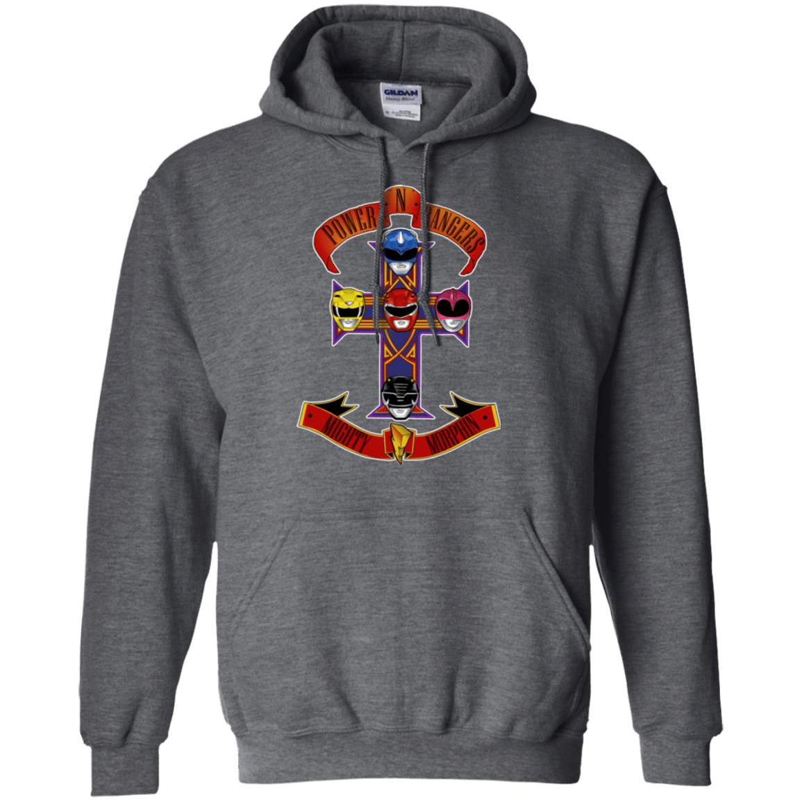 Sweatshirts Dark Heather / Small Power N Rangers Pullover Hoodie