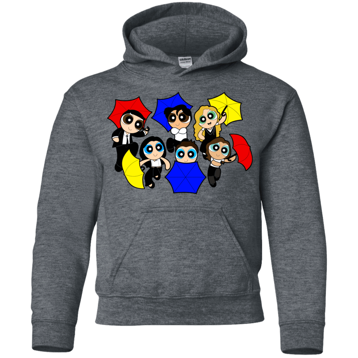 Sweatshirts Dark Heather / YS Powerpuff Friends Youth Hoodie