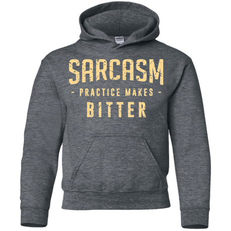 Sweatshirts Dark Heather / YS PRACTICE MAKES BITTER Youth Hoodie