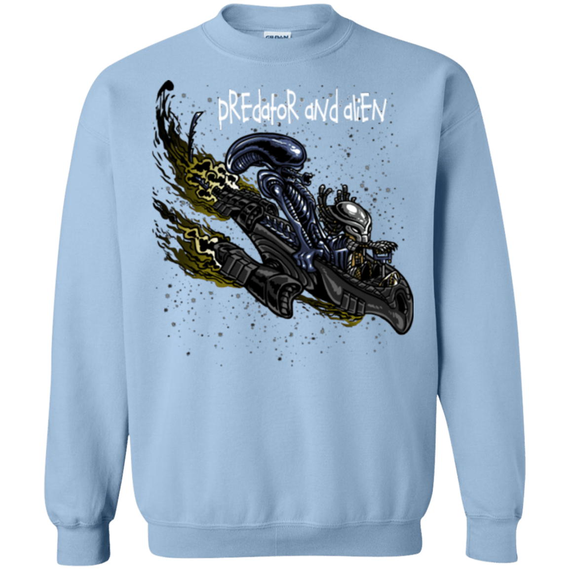 Sweatshirts Light Blue / Small Predator and Alien Crewneck Sweatshirt