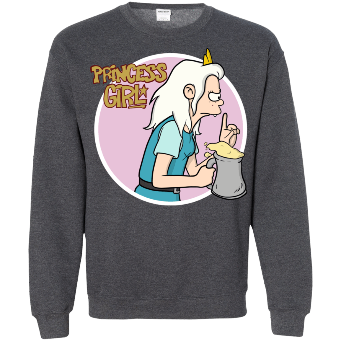 Sweatshirts Dark Heather / S Princess Girl Crewneck Sweatshirt