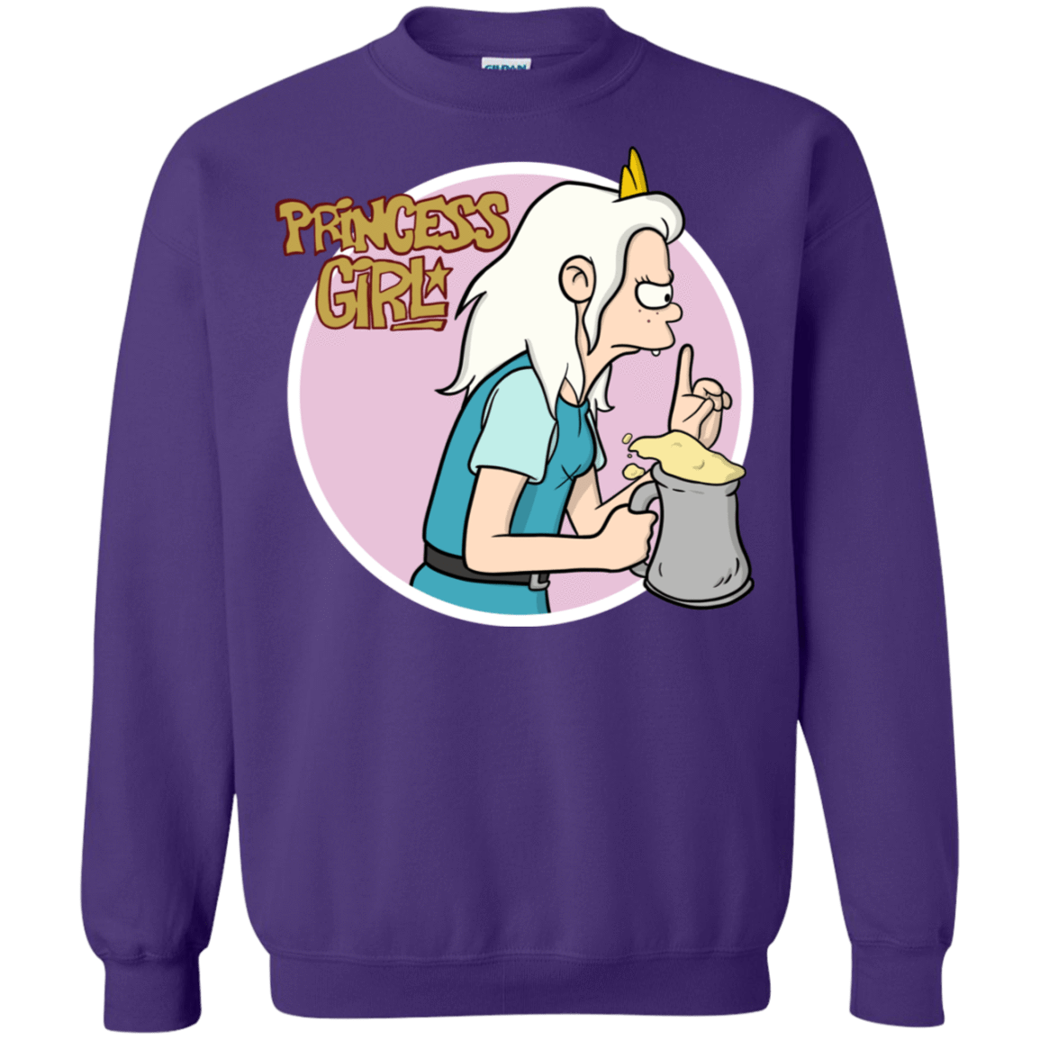 Sweatshirts Purple / S Princess Girl Crewneck Sweatshirt
