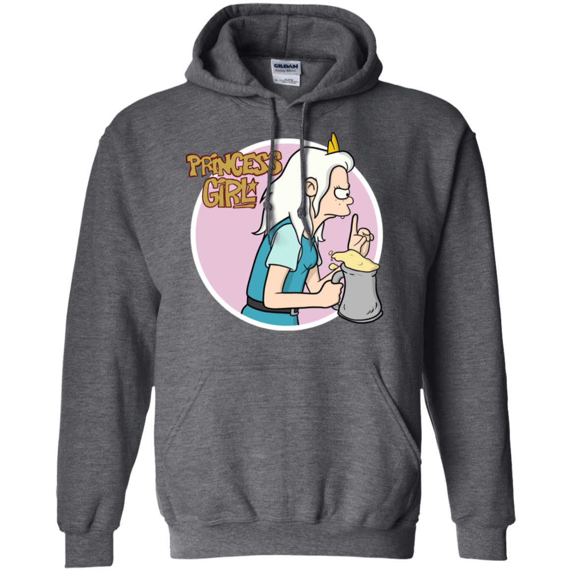 Sweatshirts Dark Heather / S Princess Girl Pullover Hoodie