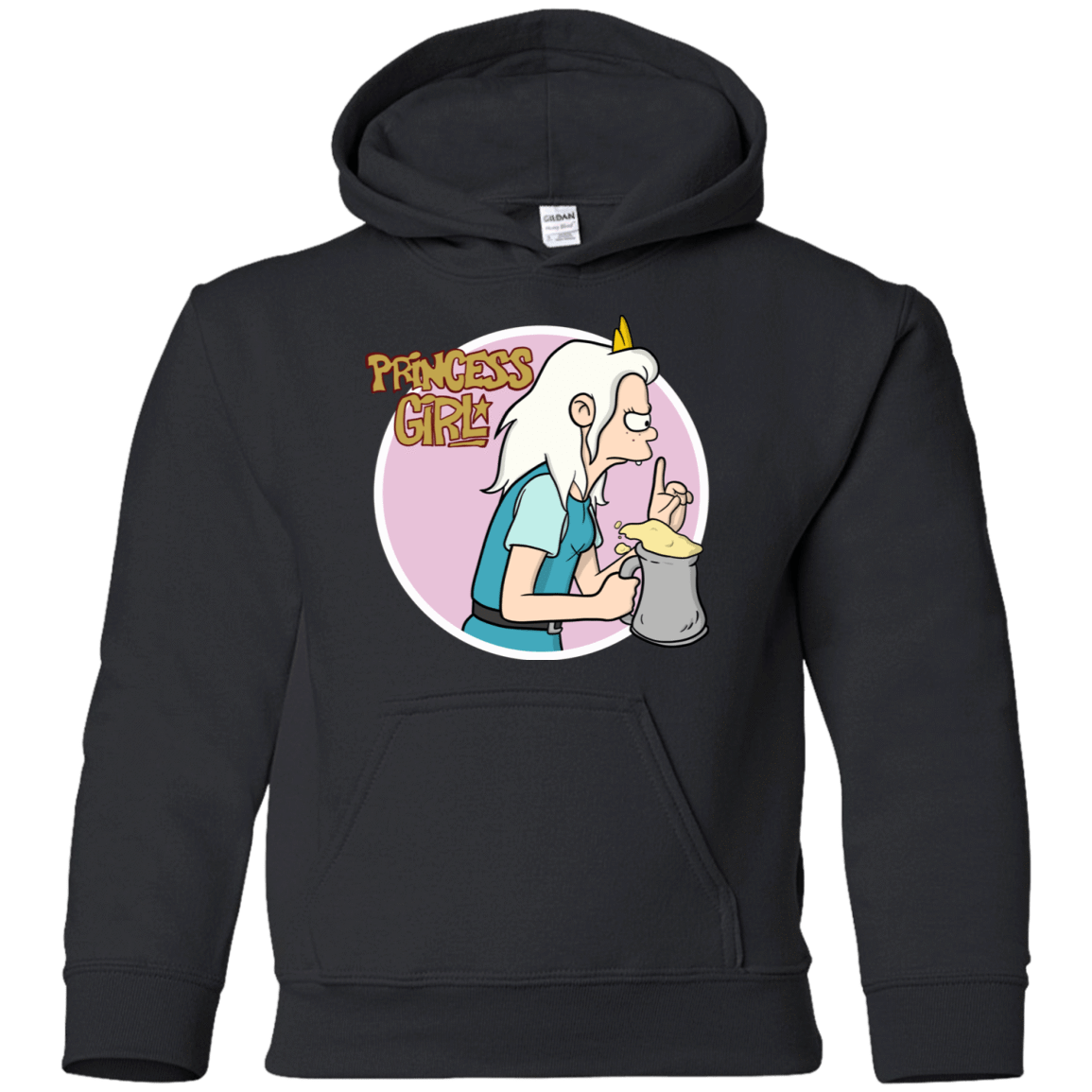 Sweatshirts Black / YS Princess Girl Youth Hoodie