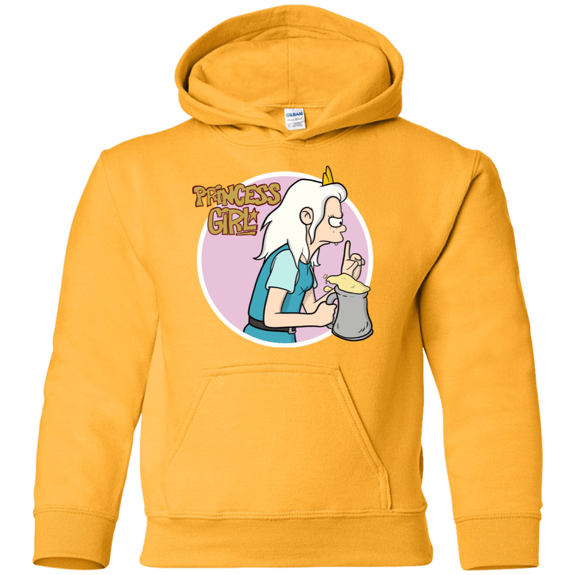 Sweatshirts Gold / YS Princess Girl Youth Hoodie