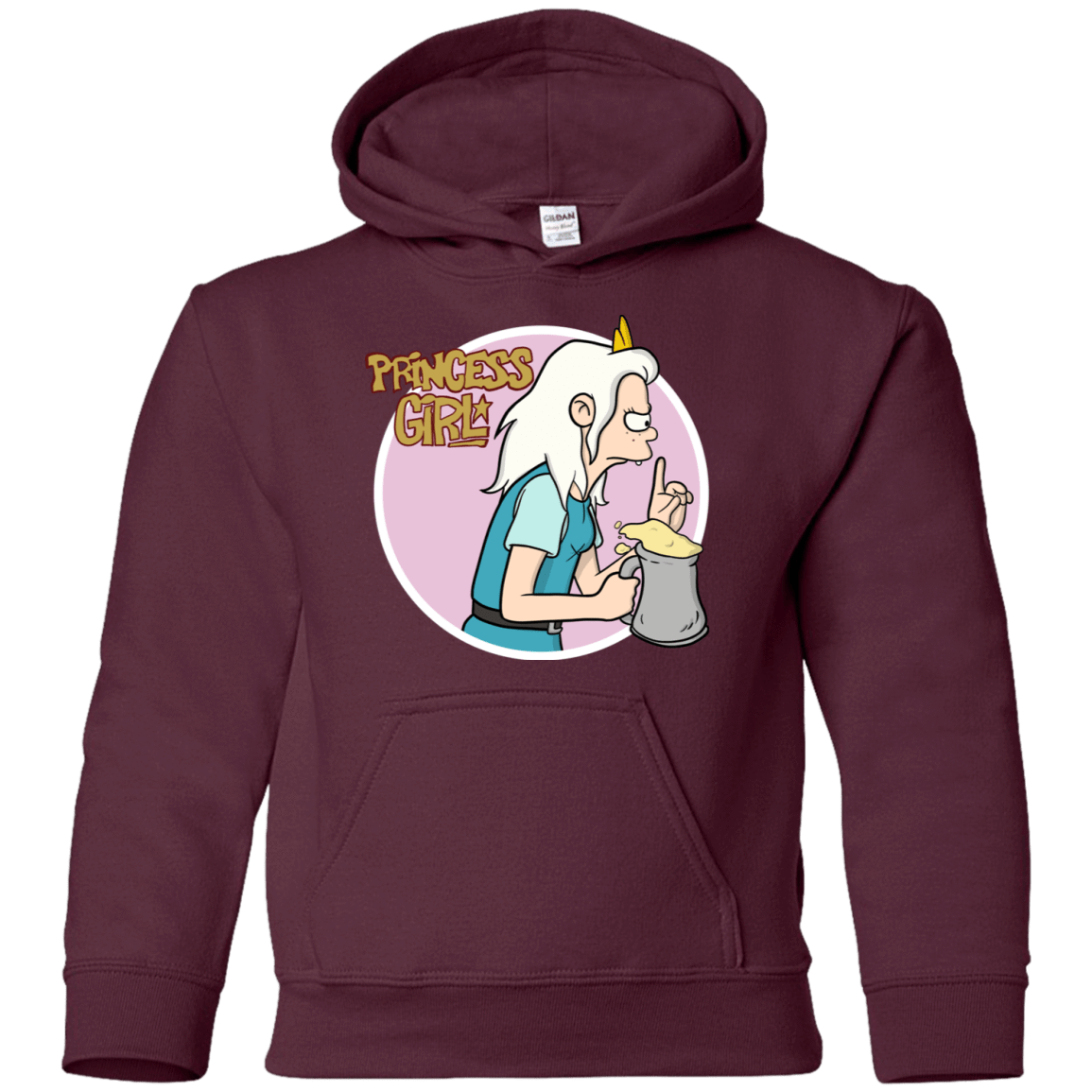 Sweatshirts Maroon / YS Princess Girl Youth Hoodie
