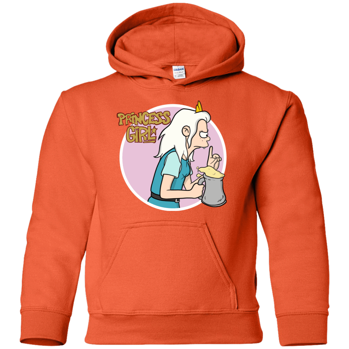 Sweatshirts Orange / YS Princess Girl Youth Hoodie
