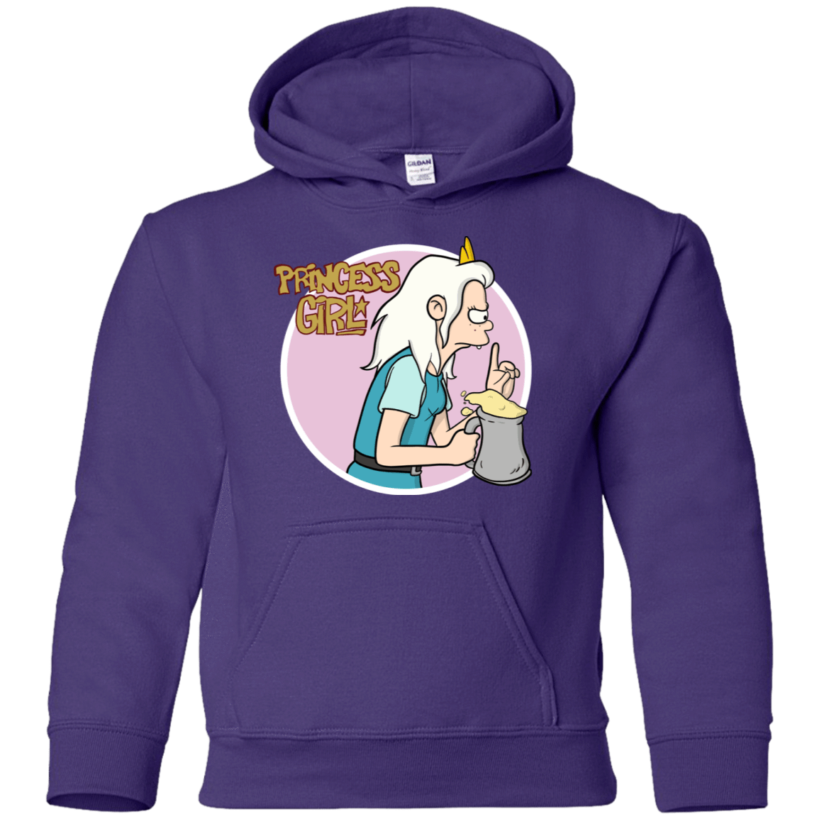 Sweatshirts Purple / YS Princess Girl Youth Hoodie