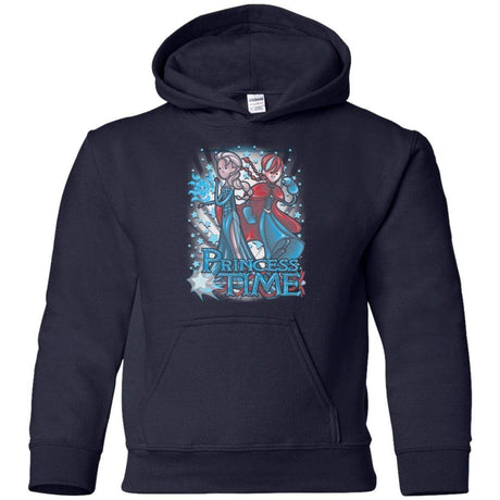 Sweatshirts Navy / YS Princess Time Elsa Anna Youth Hoodie