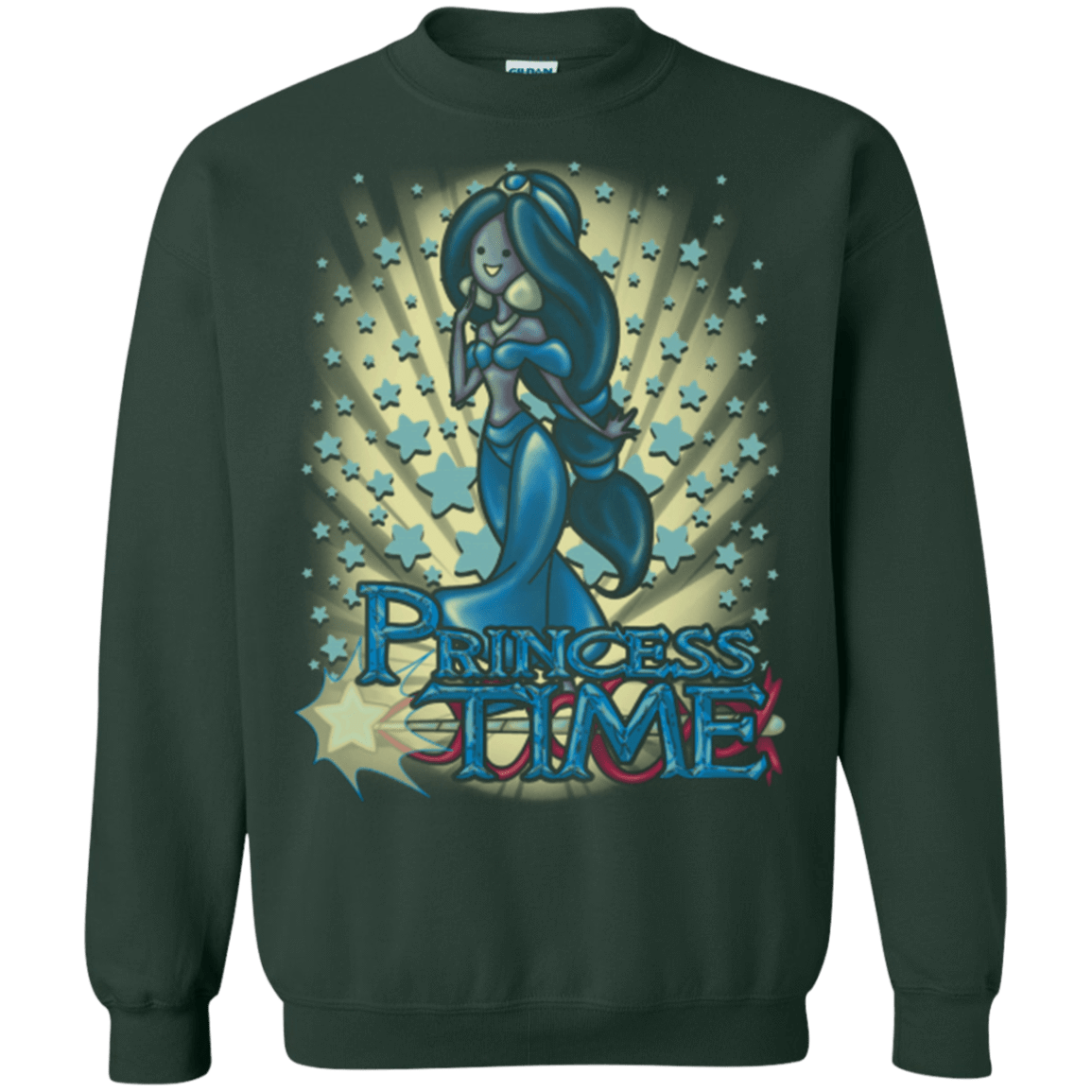 Sweatshirts Forest Green / Small Princess Time Jasmine Crewneck Sweatshirt