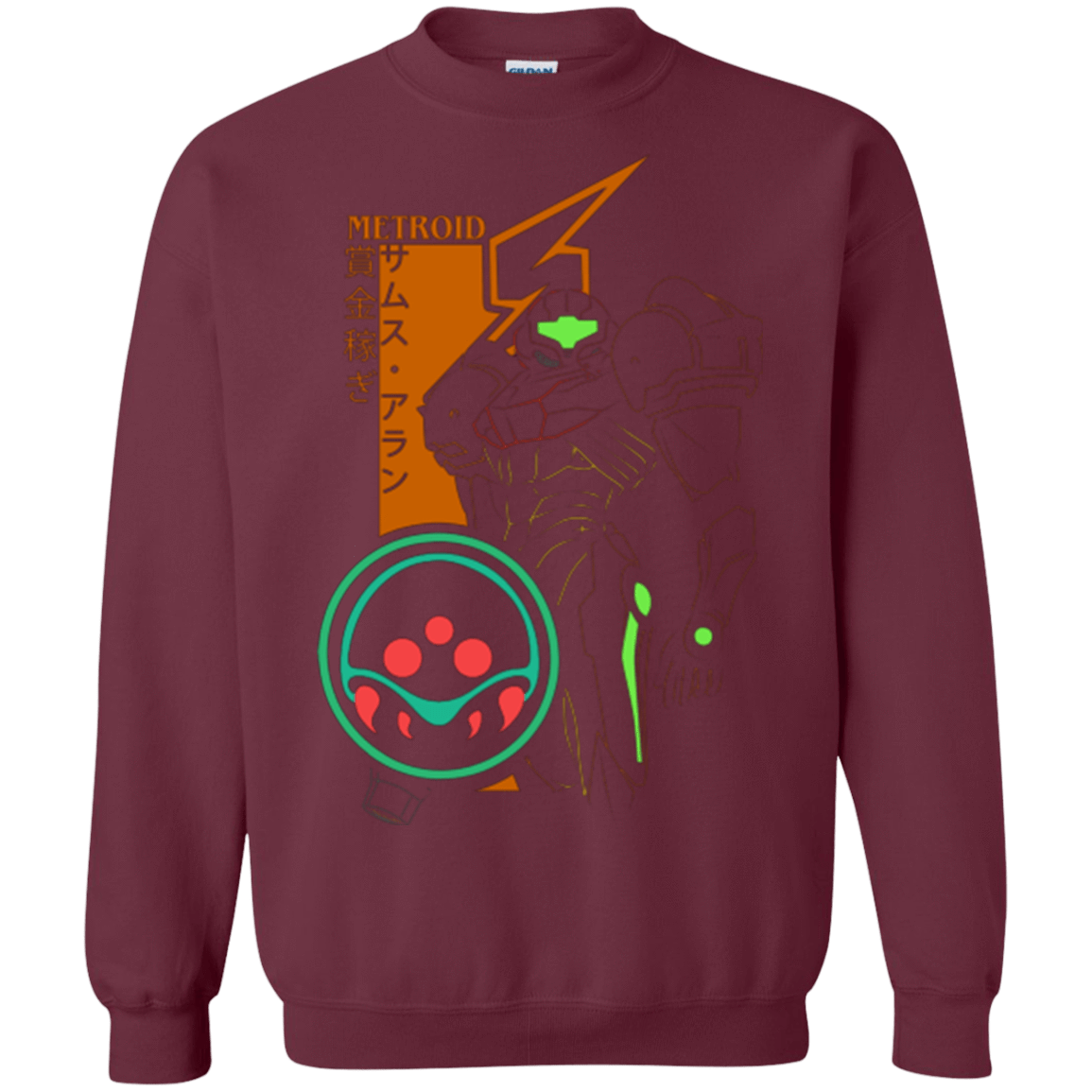 Sweatshirts Maroon / Small Profile-METROID Crewneck Sweatshirt