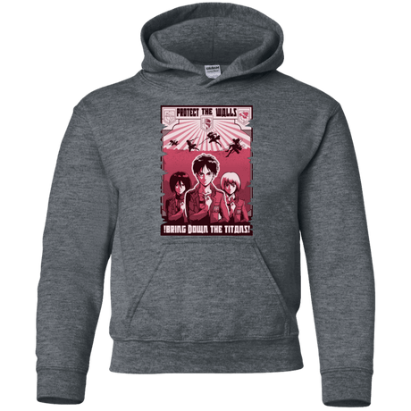 Sweatshirts Dark Heather / YS Protect the Walls Youth Hoodie
