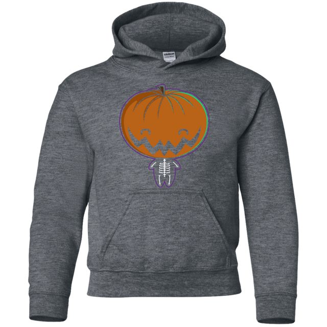 Sweatshirts Dark Heather / YS Pumpkin Head Youth Hoodie