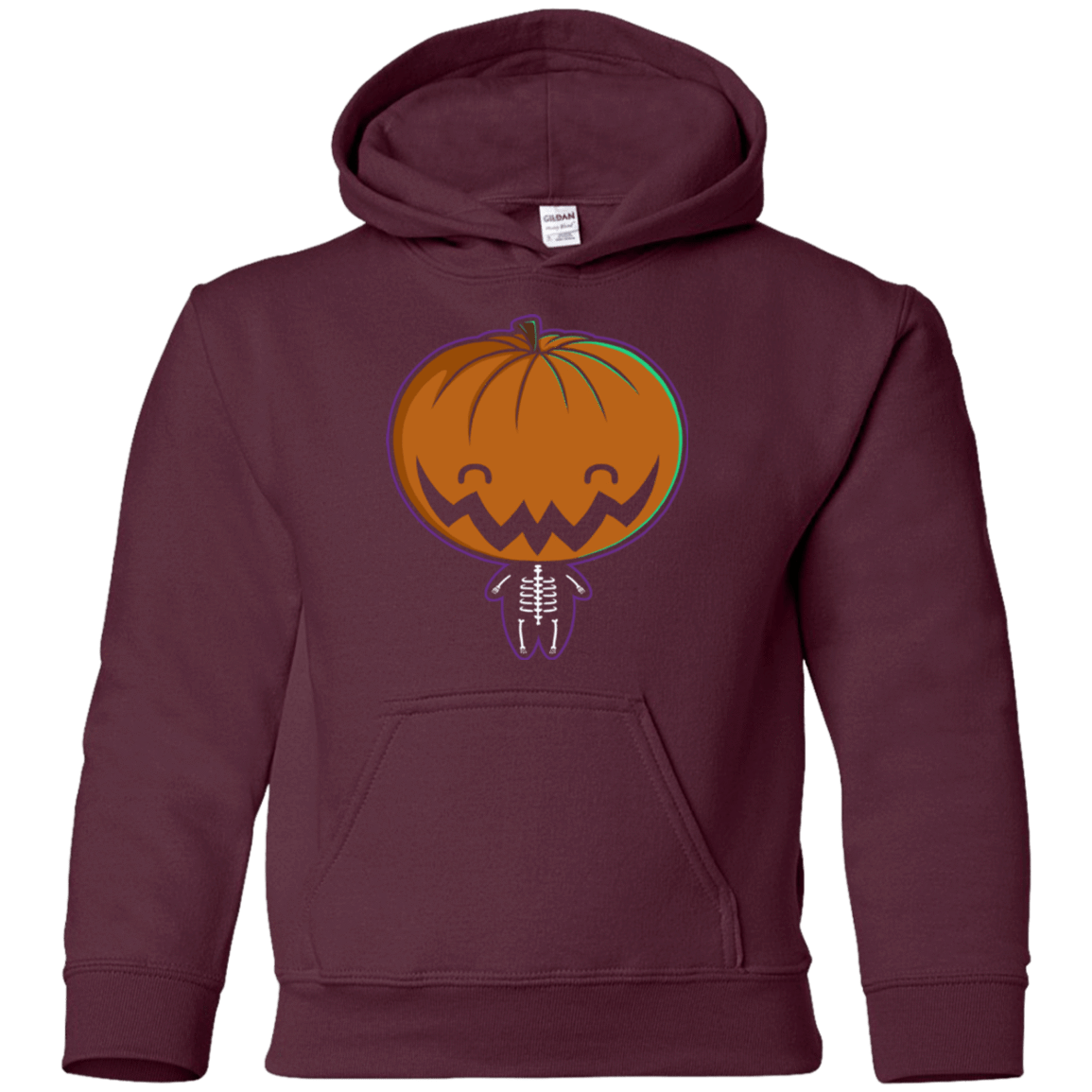 Sweatshirts Maroon / YS Pumpkin Head Youth Hoodie