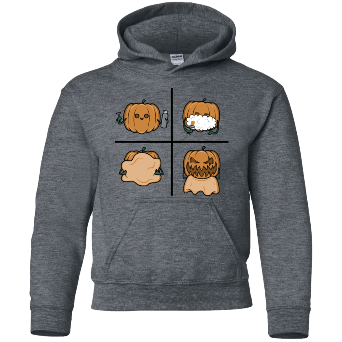 Sweatshirts Dark Heather / YS Pumpkin Shave Youth Hoodie