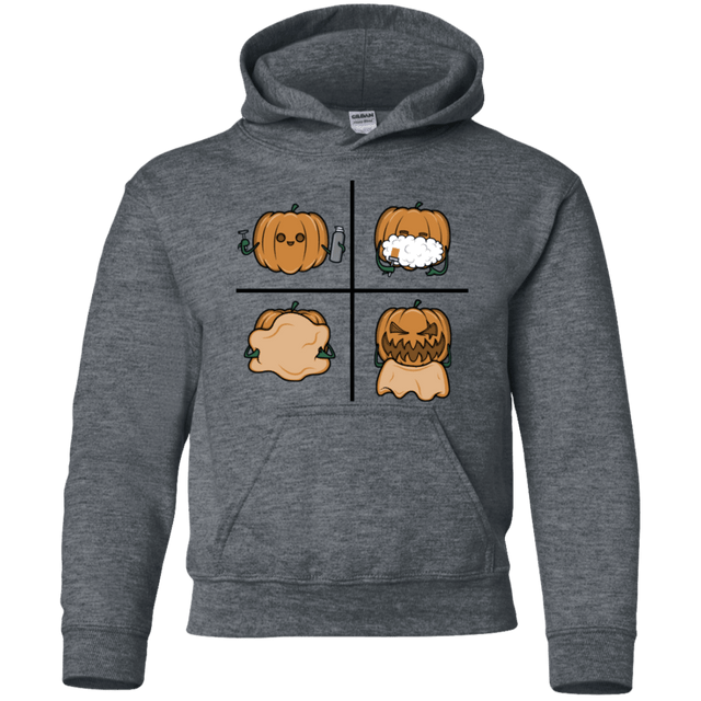 Sweatshirts Dark Heather / YS Pumpkin Shave Youth Hoodie