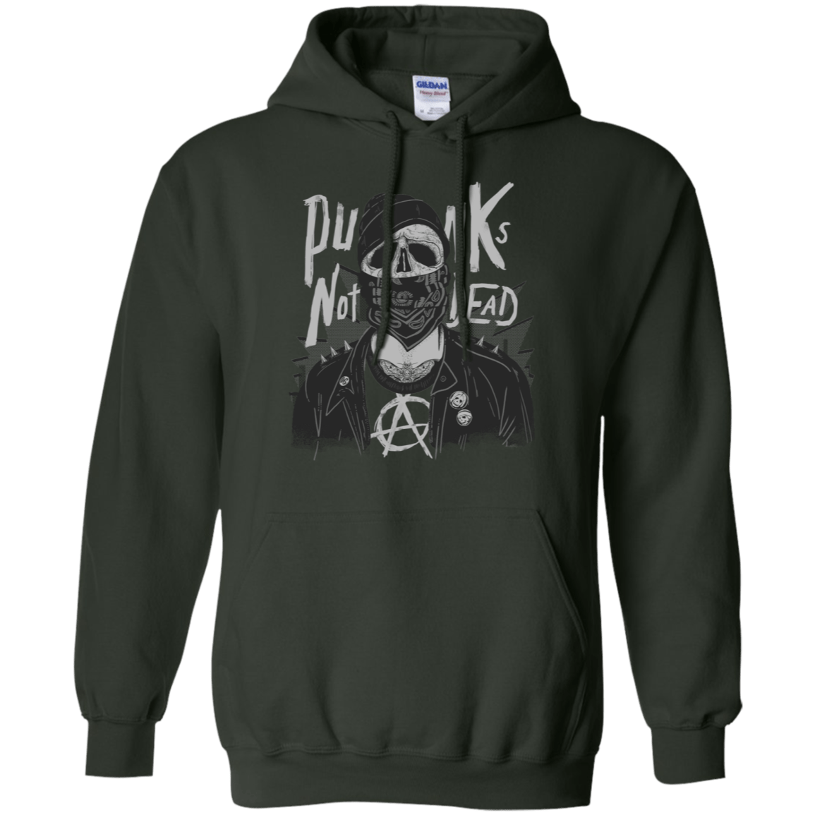 Sweatshirts Forest Green / S PUNK SKULL Pullover Hoodie