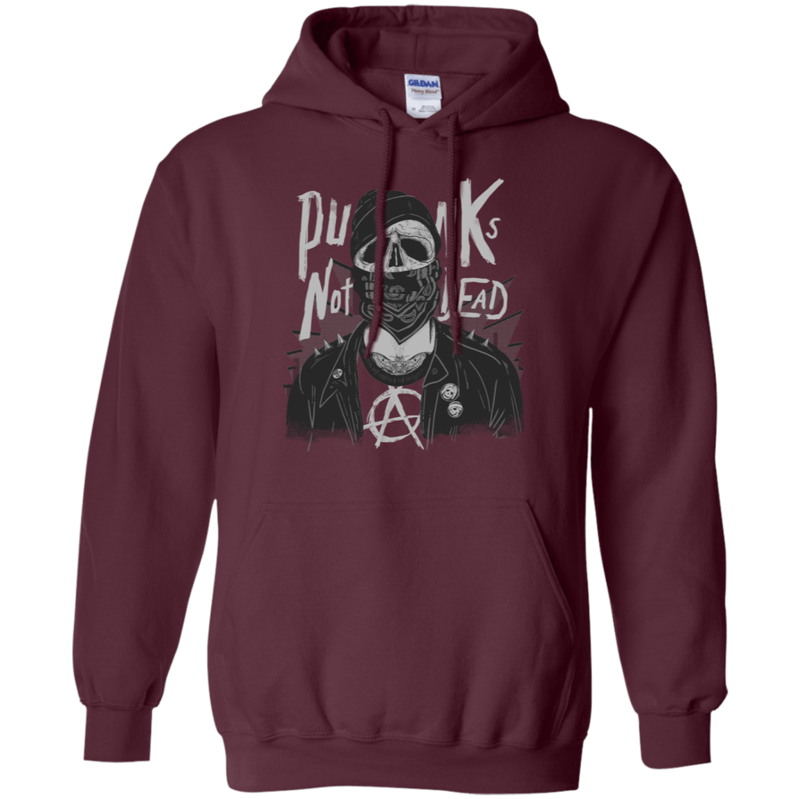 Sweatshirts Maroon / S PUNK SKULL Pullover Hoodie