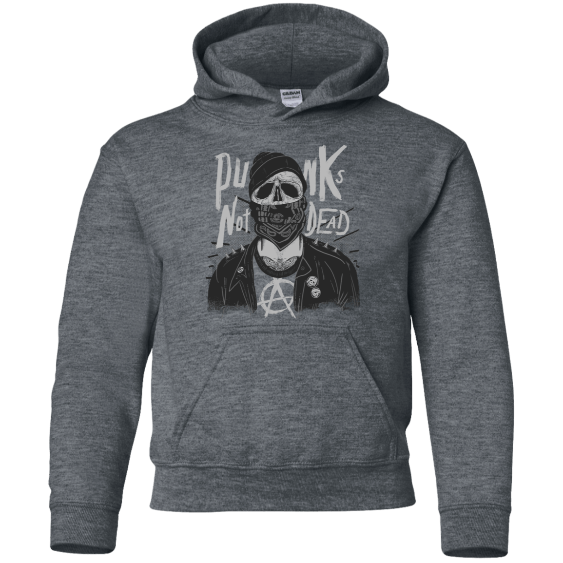 Sweatshirts Dark Heather / YS PUNK SKULL Youth Hoodie