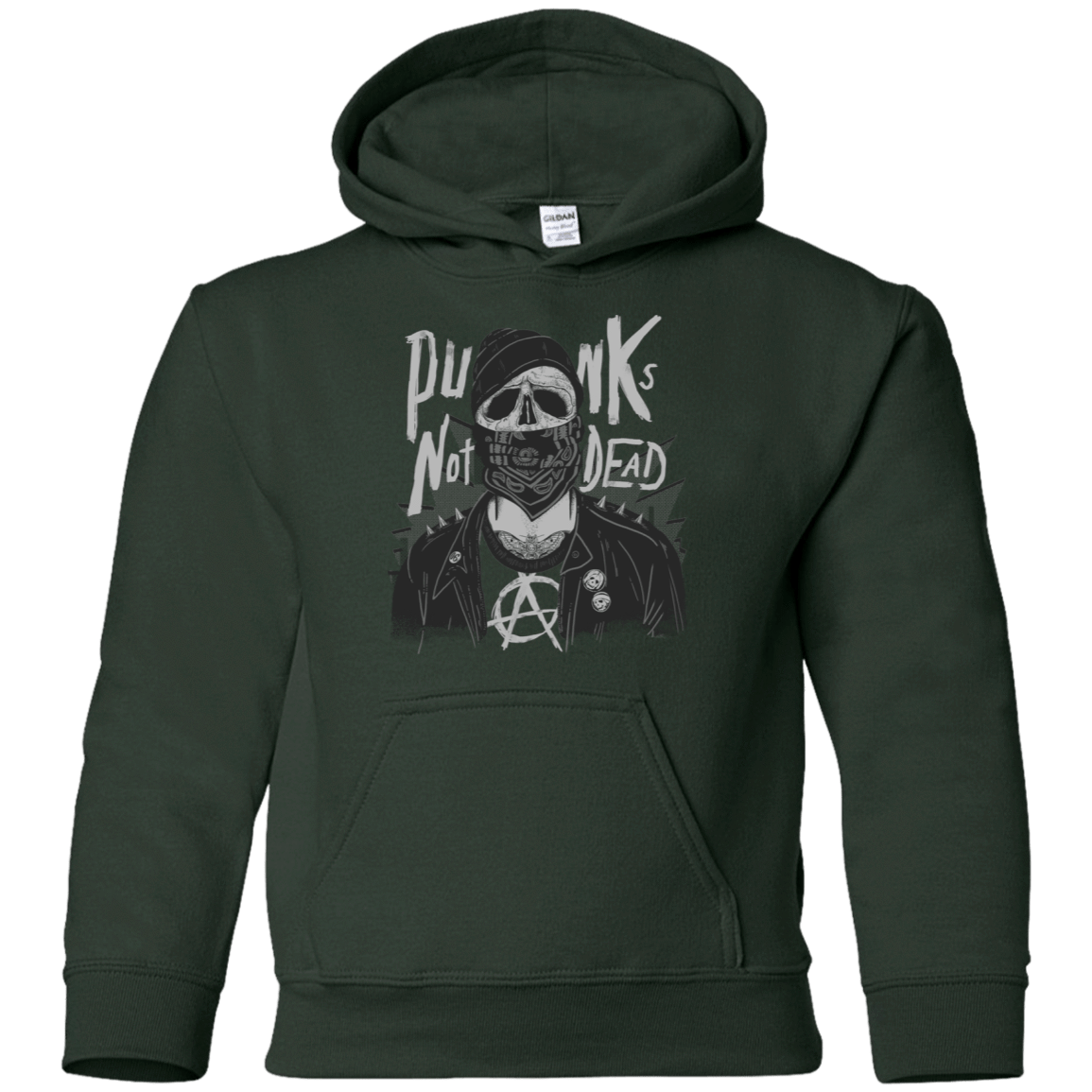 Sweatshirts Forest Green / YS PUNK SKULL Youth Hoodie