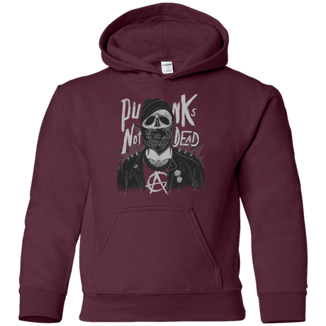 Sweatshirts Maroon / YS PUNK SKULL Youth Hoodie