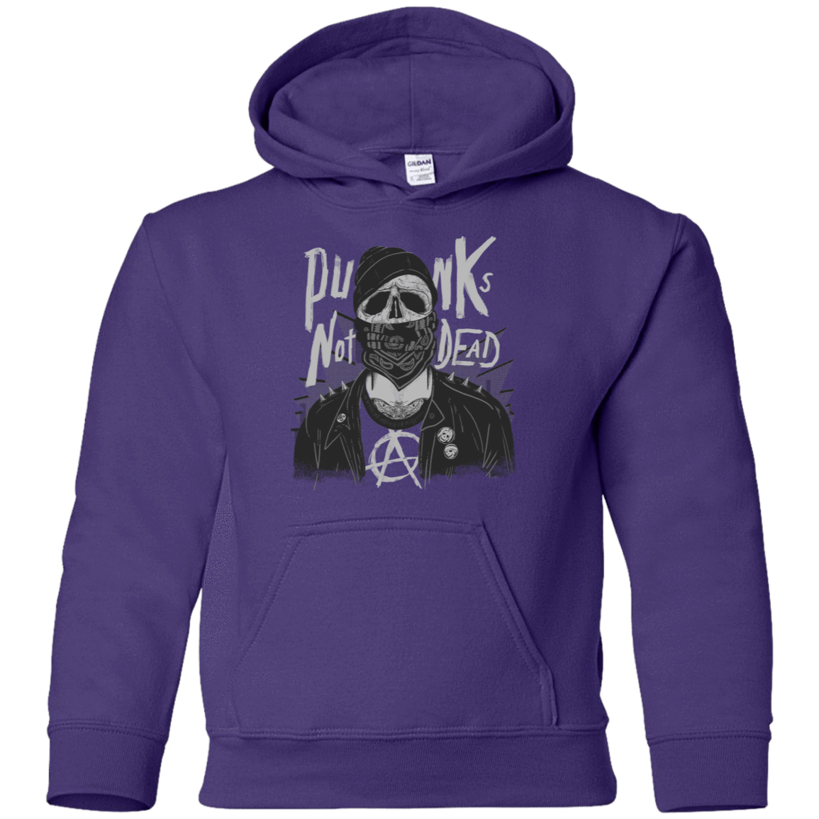 Sweatshirts Purple / YS PUNK SKULL Youth Hoodie