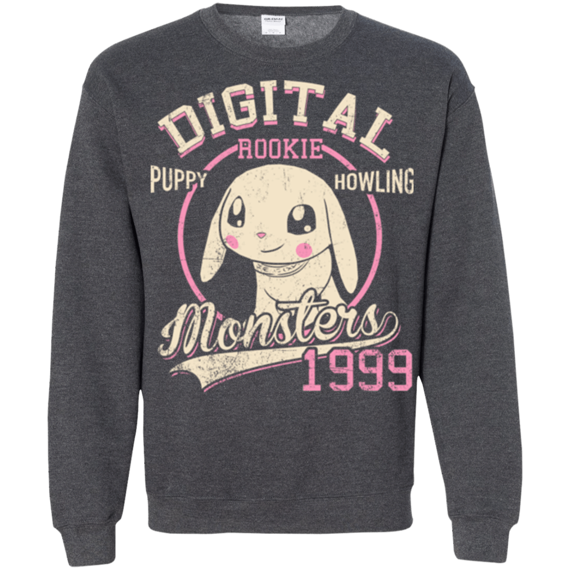 Sweatshirts Dark Heather / Small Puppy Howling Crewneck Sweatshirt