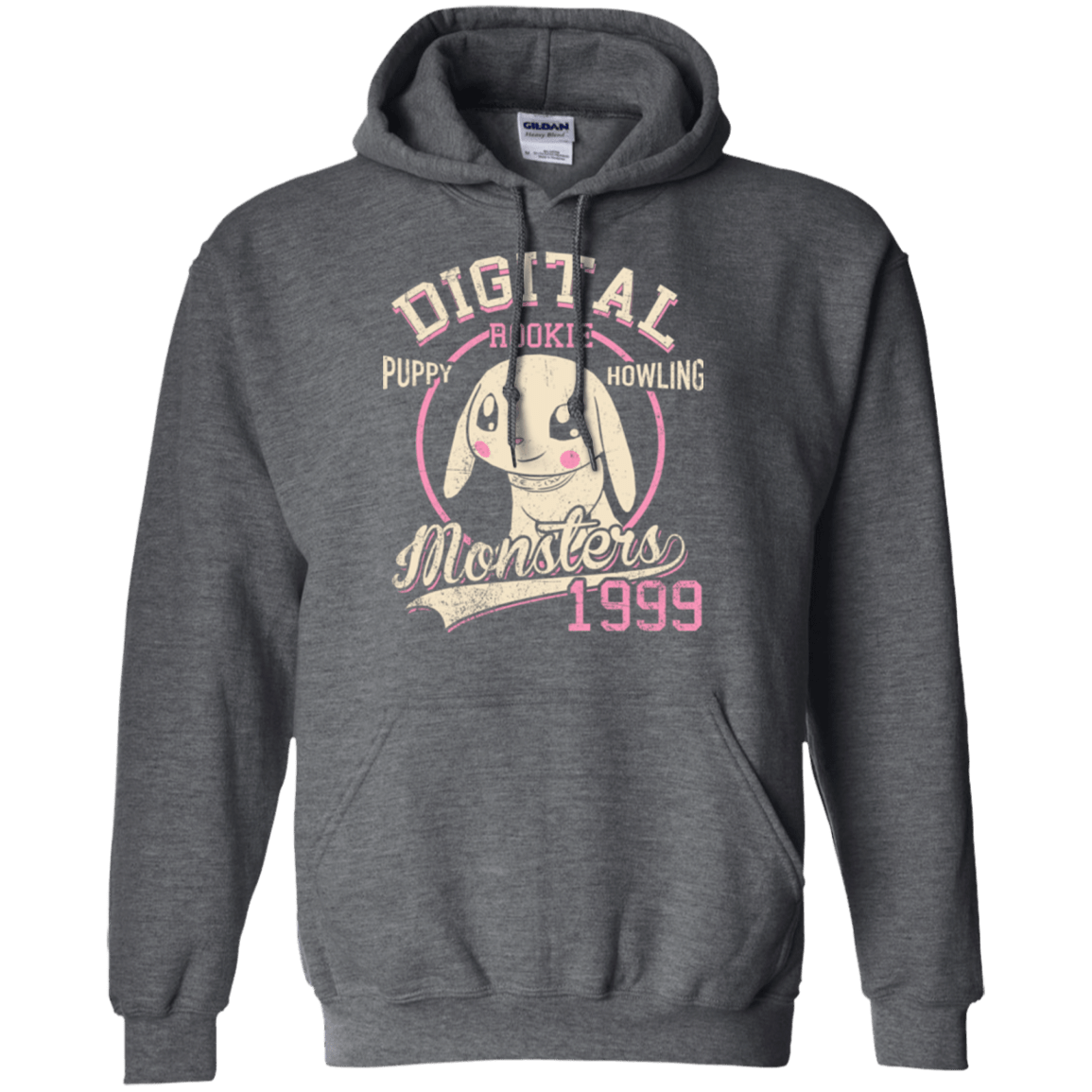 Sweatshirts Dark Heather / Small Puppy Howling Pullover Hoodie