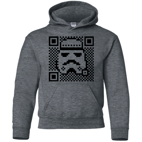 Sweatshirts Dark Heather / YS QR trooper Youth Hoodie
