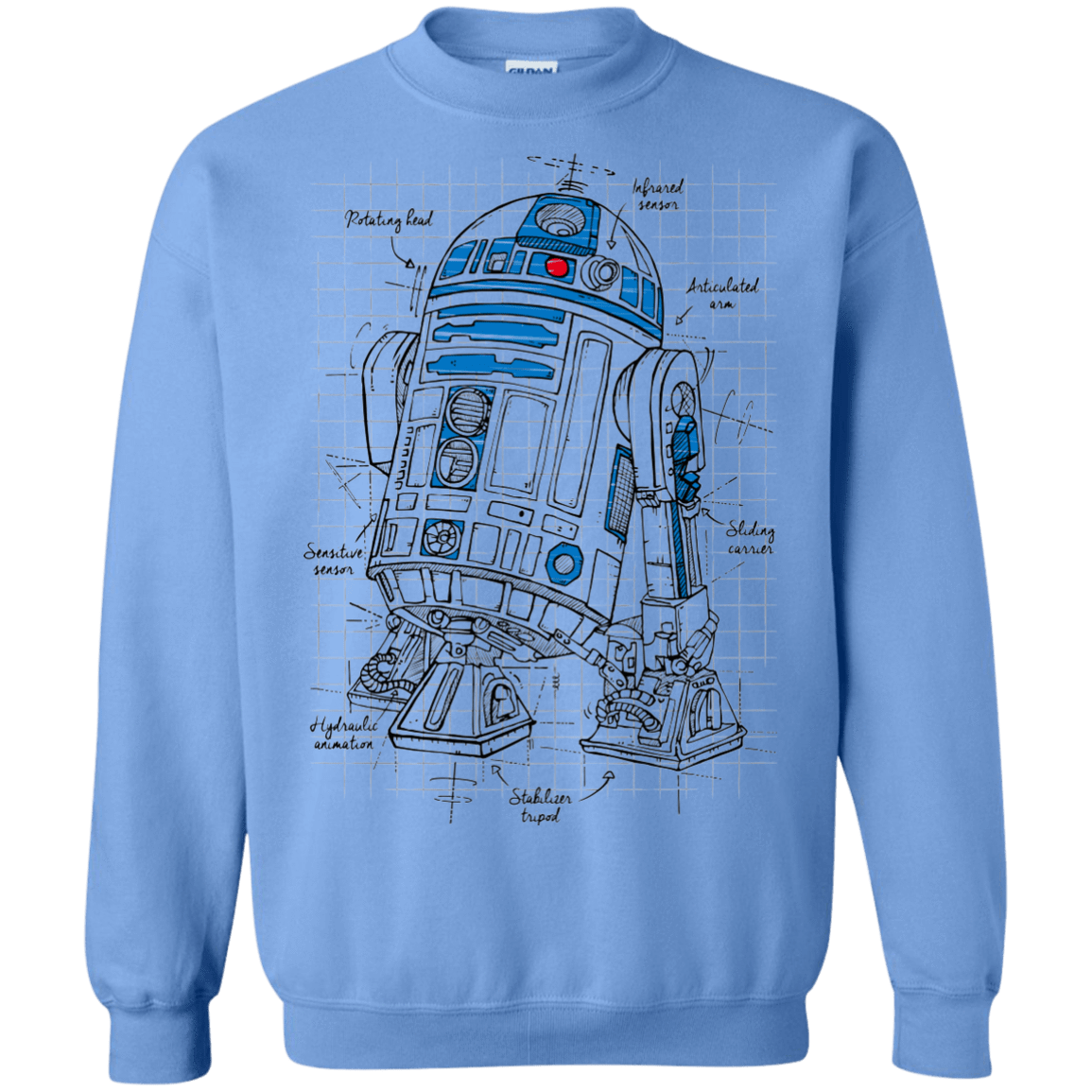 Sweatshirts Carolina Blue / S R2D2 Plan Crewneck Sweatshirt