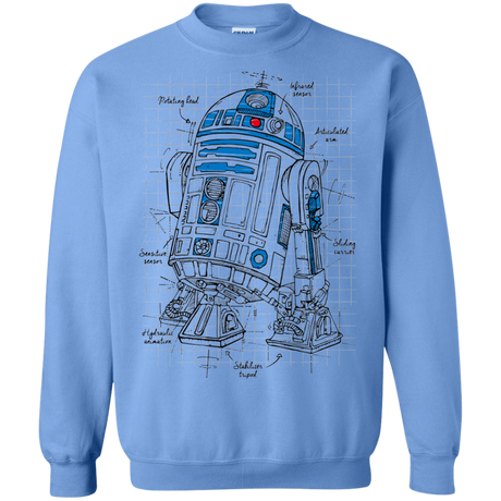 Sweatshirts Carolina Blue / S R2D2 Plan Crewneck Sweatshirt