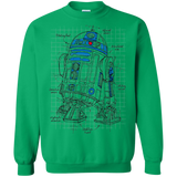 Sweatshirts Irish Green / S R2D2 Plan Crewneck Sweatshirt