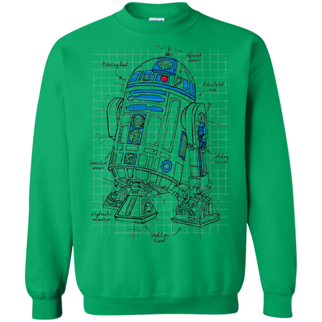 Sweatshirts Irish Green / S R2D2 Plan Crewneck Sweatshirt