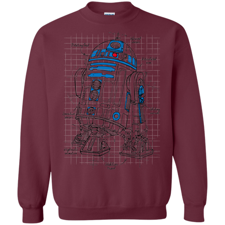 Sweatshirts Maroon / S R2D2 Plan Crewneck Sweatshirt