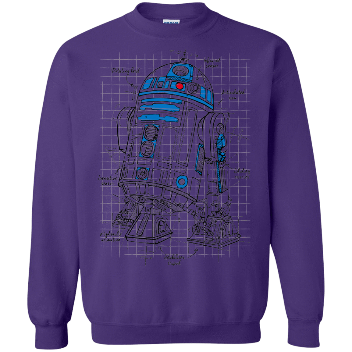 Sweatshirts Purple / S R2D2 Plan Crewneck Sweatshirt