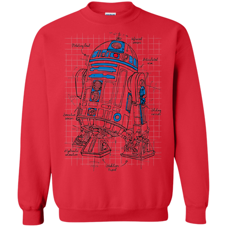 Sweatshirts Red / S R2D2 Plan Crewneck Sweatshirt